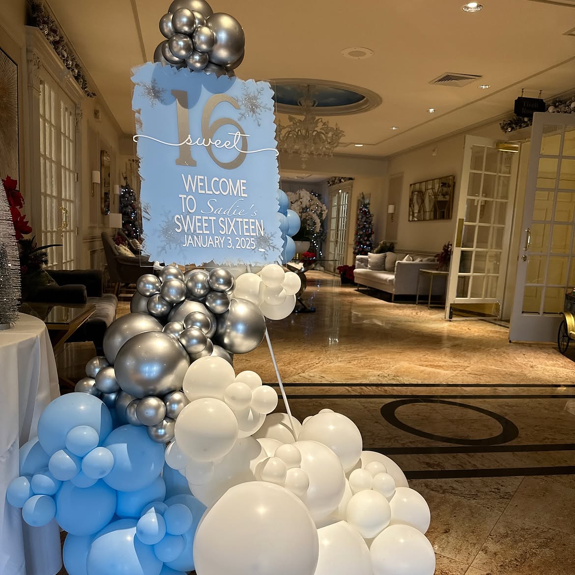 Sweet 16 White & Blue at a VIP Creations event