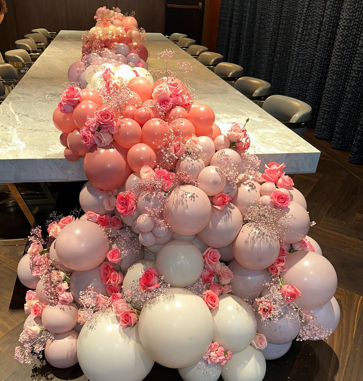 Cascading Balloon Runner at a VIP Creations event