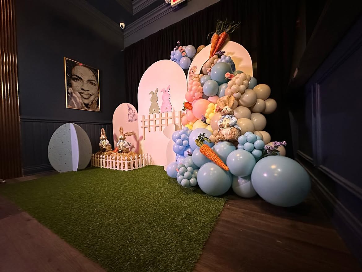 Spring Bunny Backdrop at a VIP Creations event