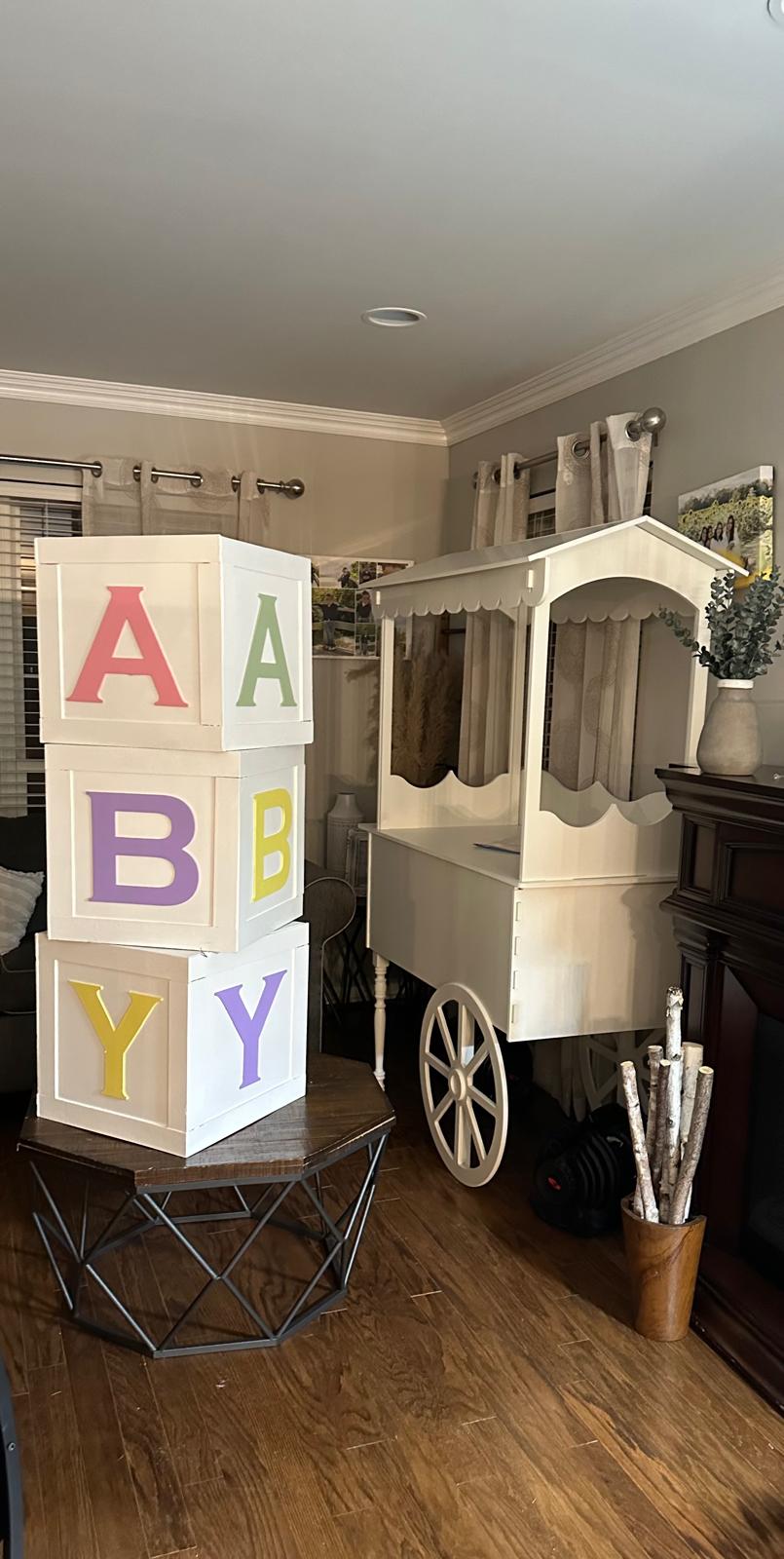 Baby Blocks Cart at a VIP Creations event