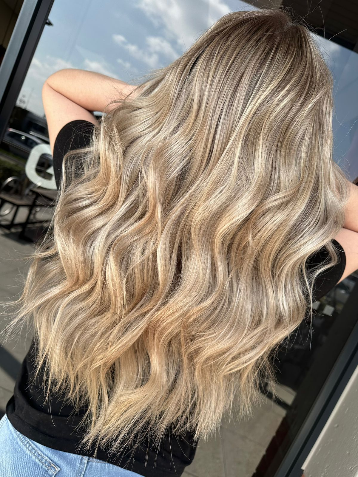 Professional hair coloring transformation