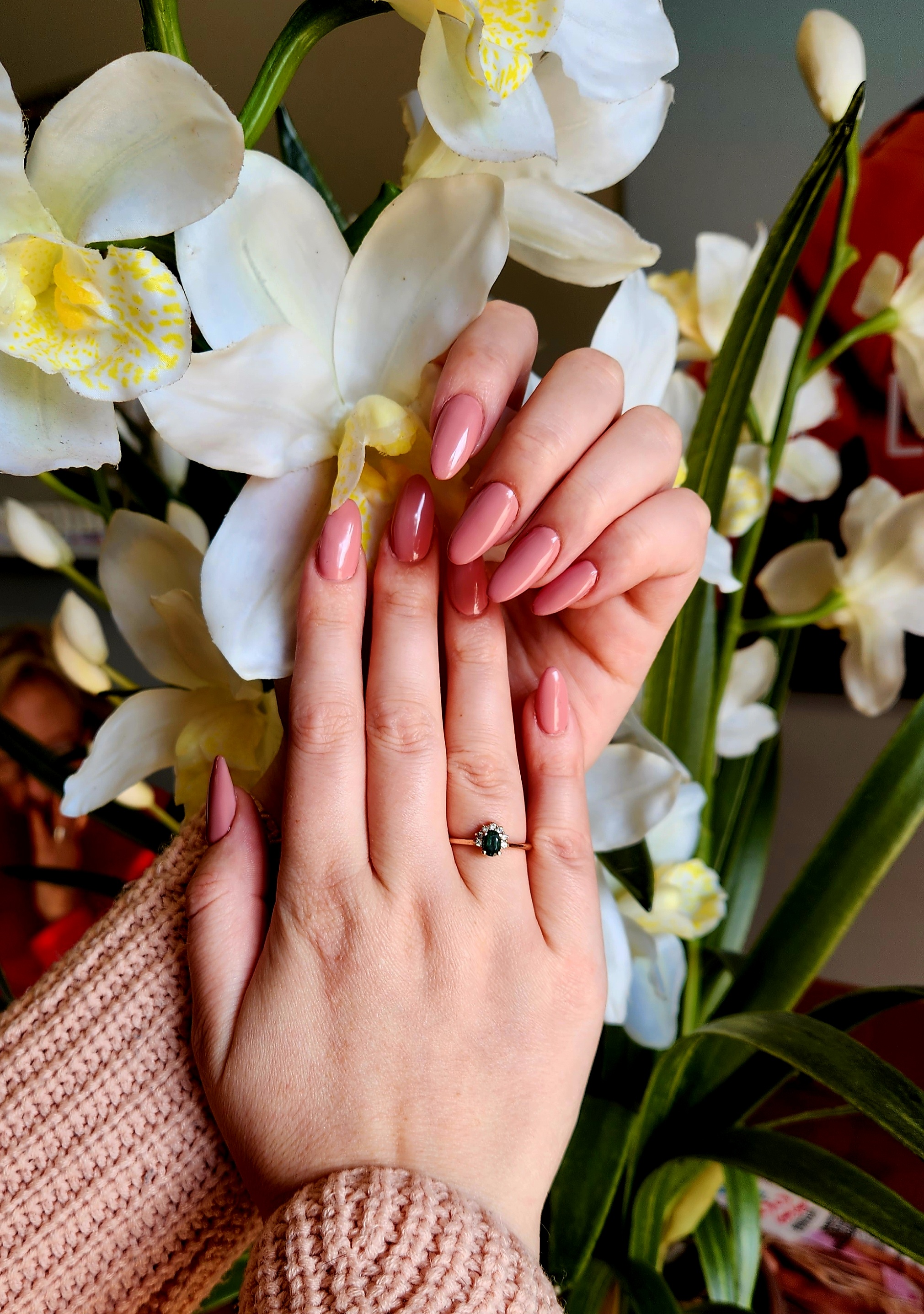 Dusty-rose almond nails created at Craft Hair & Beauty in Dainfern