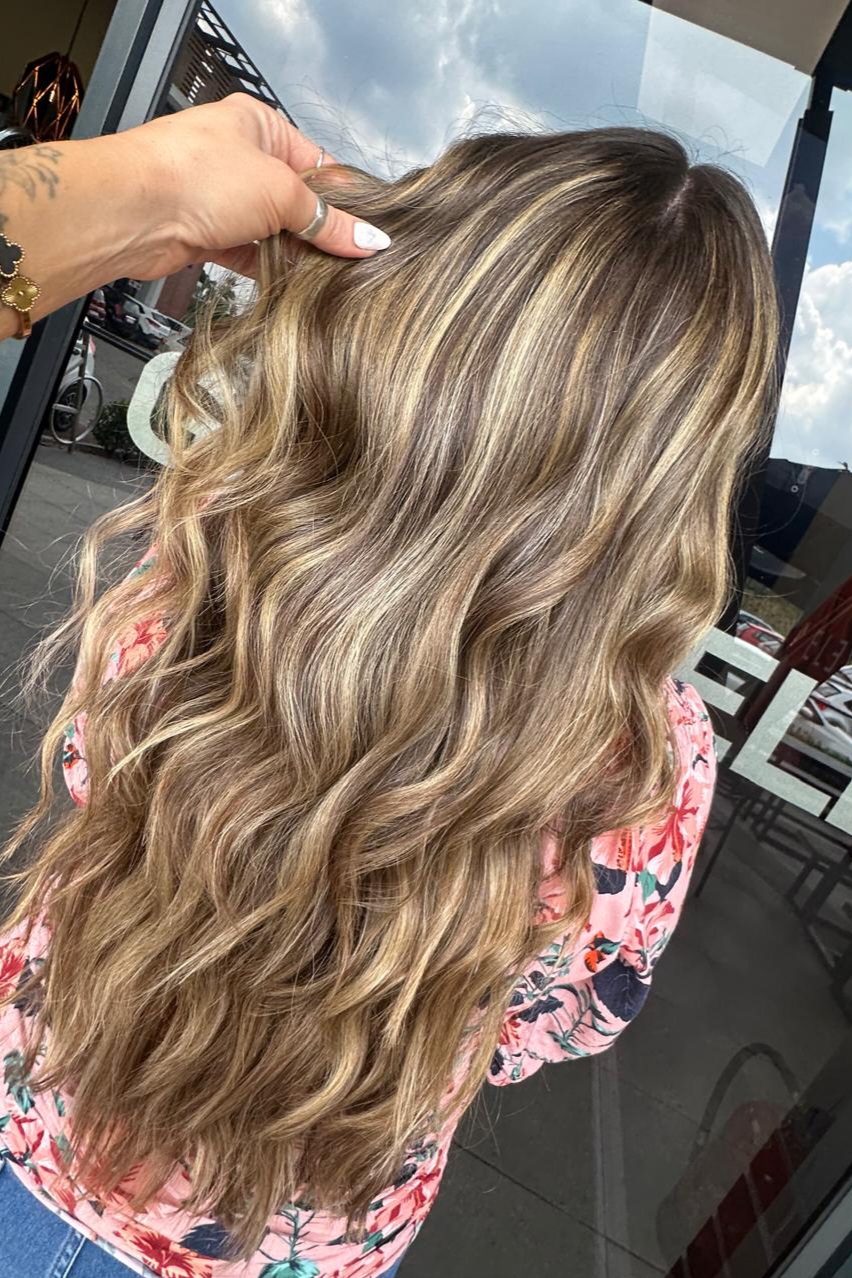 Long highlighted waves created at Craft Hair & Beauty in Dainfern