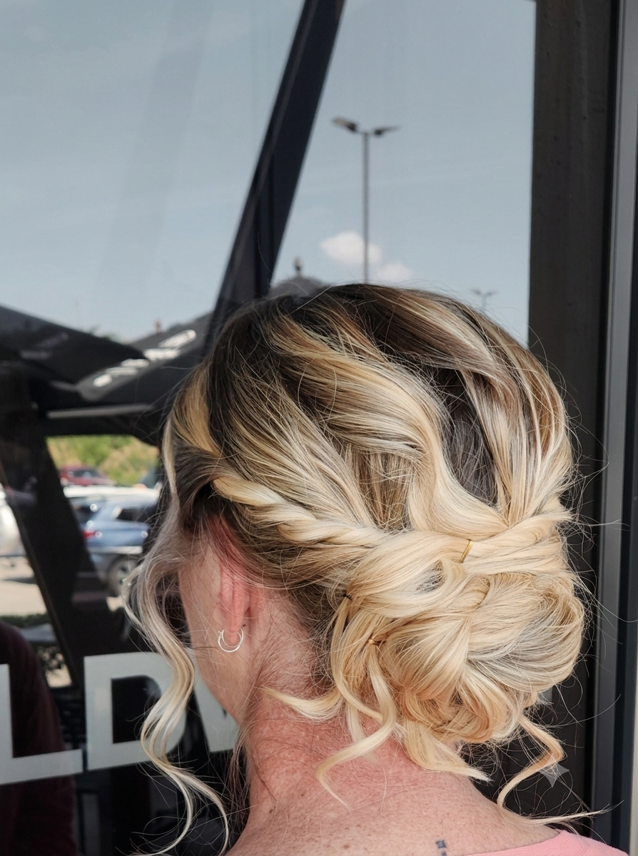 Braided formal upstyle created at Craft Hair & Beauty