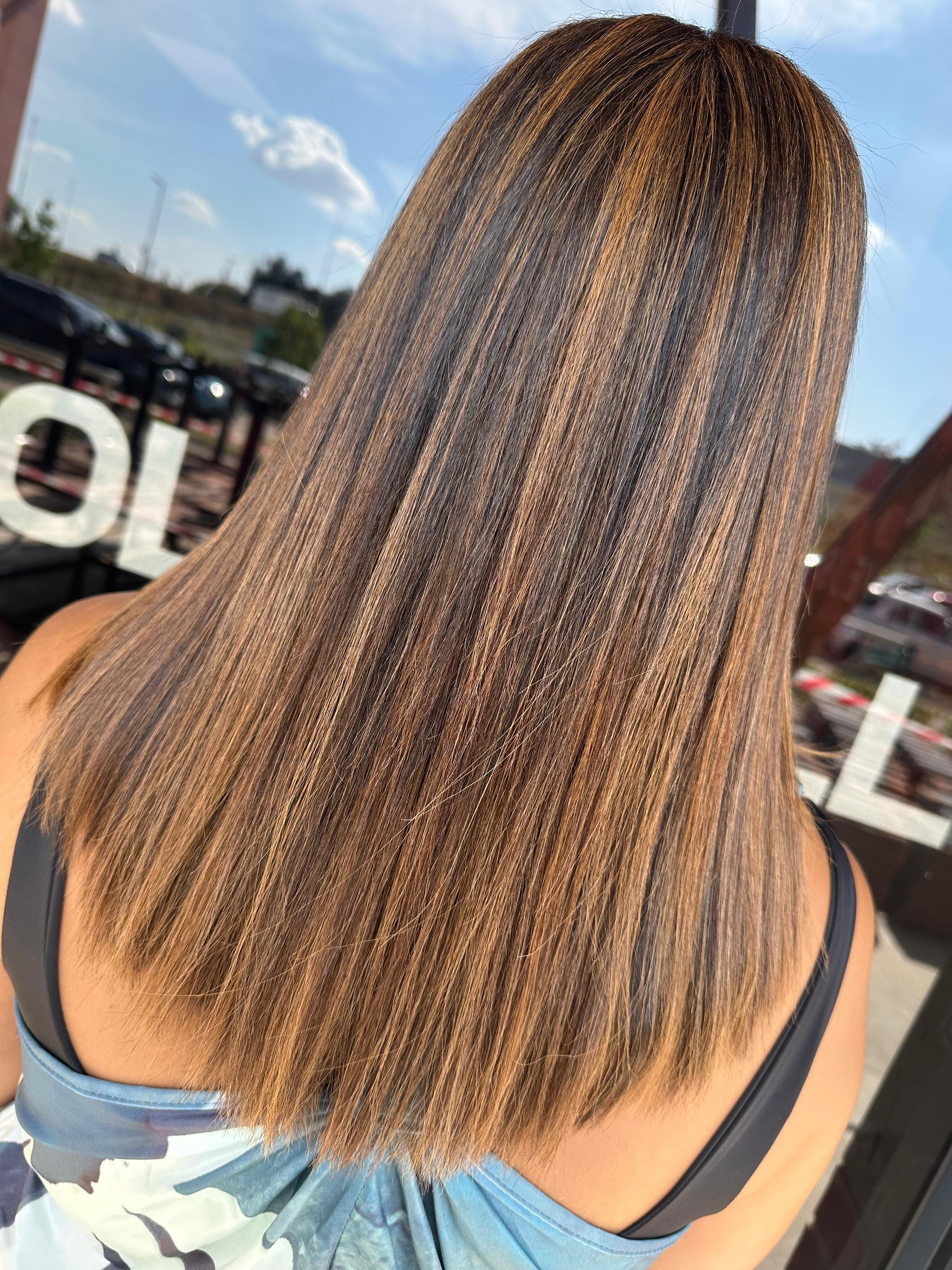 Highlights and silk press created at Craft Hair & Beauty in Dainfern
