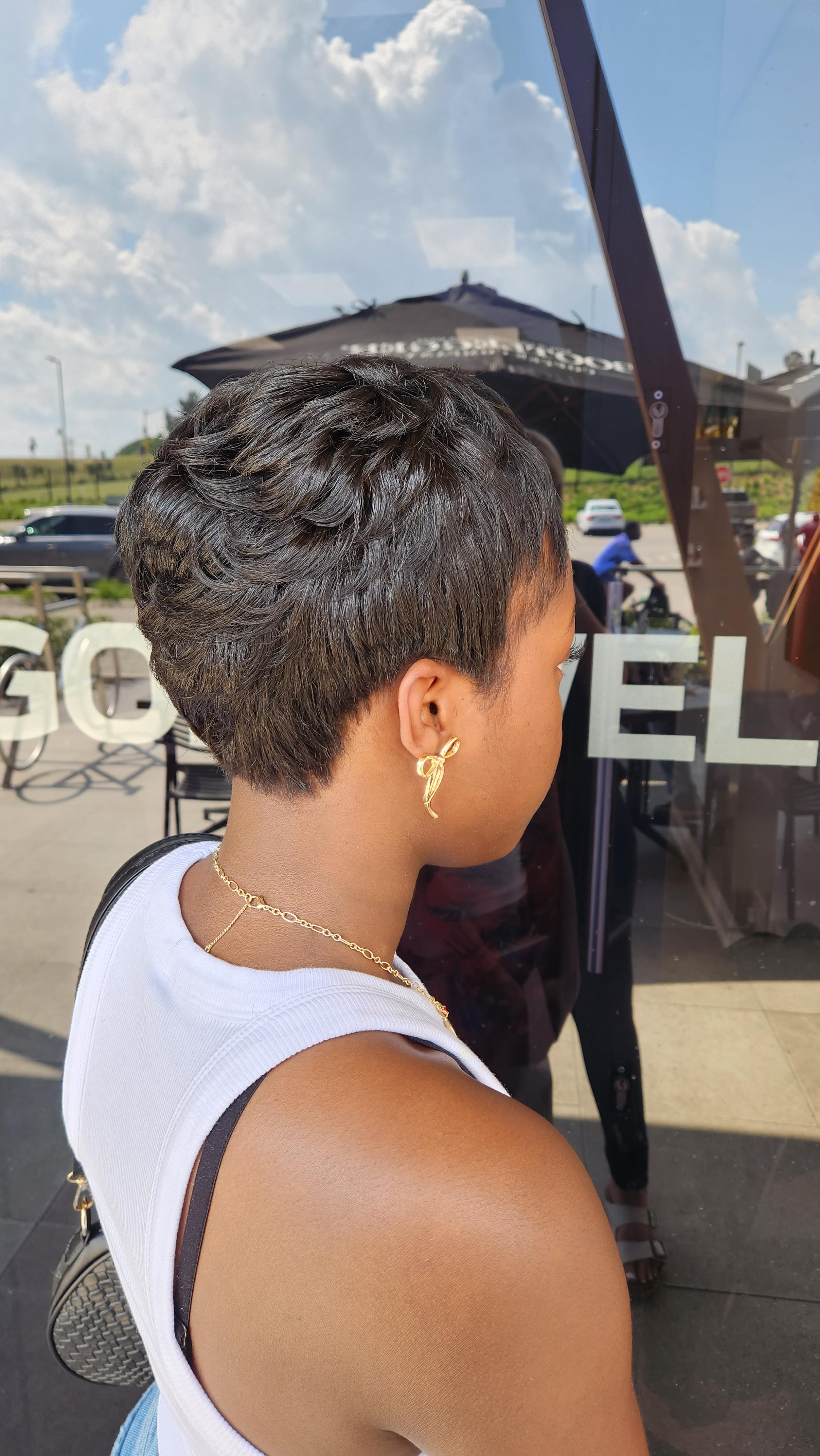 Short textured pixie created at Craft Hair & Beauty in Dainfern
