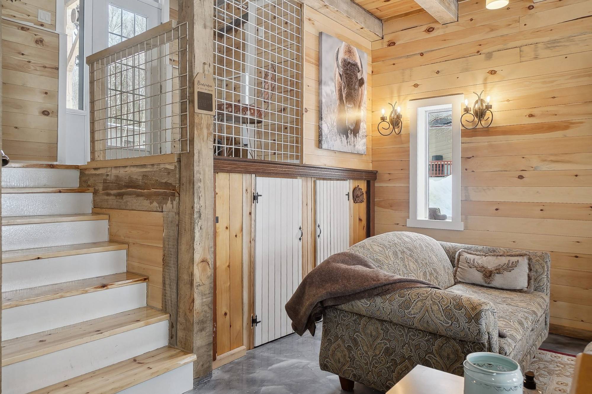 Salon et escalier, Bayview Retreat