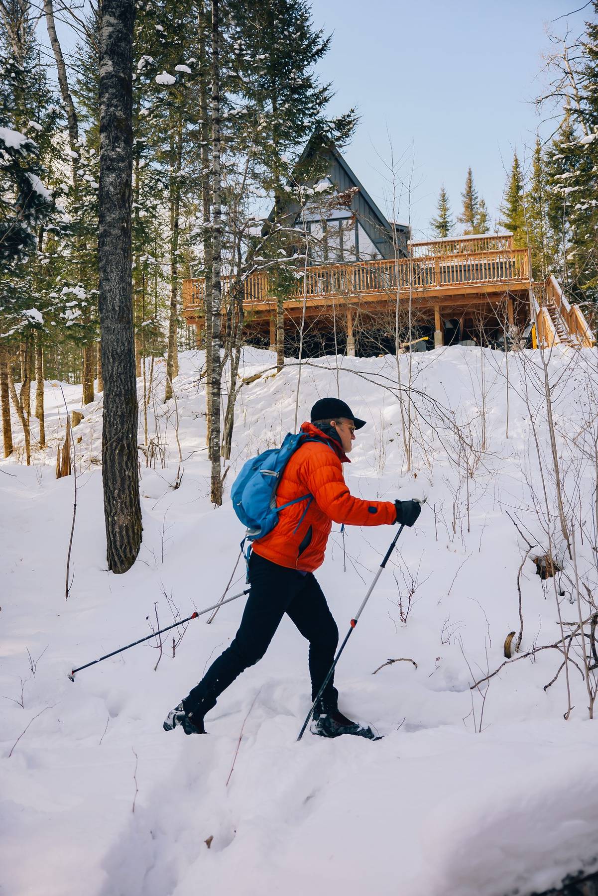 Snowshoeing on the trail at The Lookout