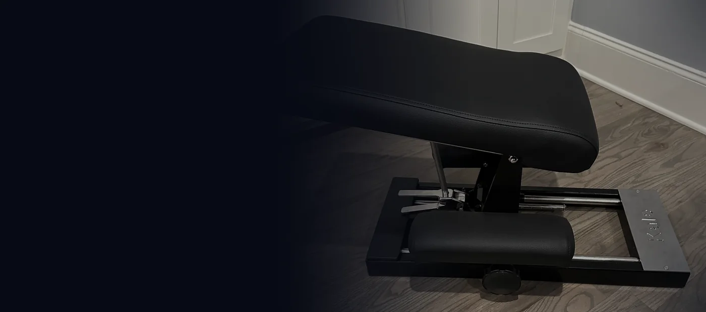 The Kale knee chest adjusting table, the same table doctors train on at the December certification