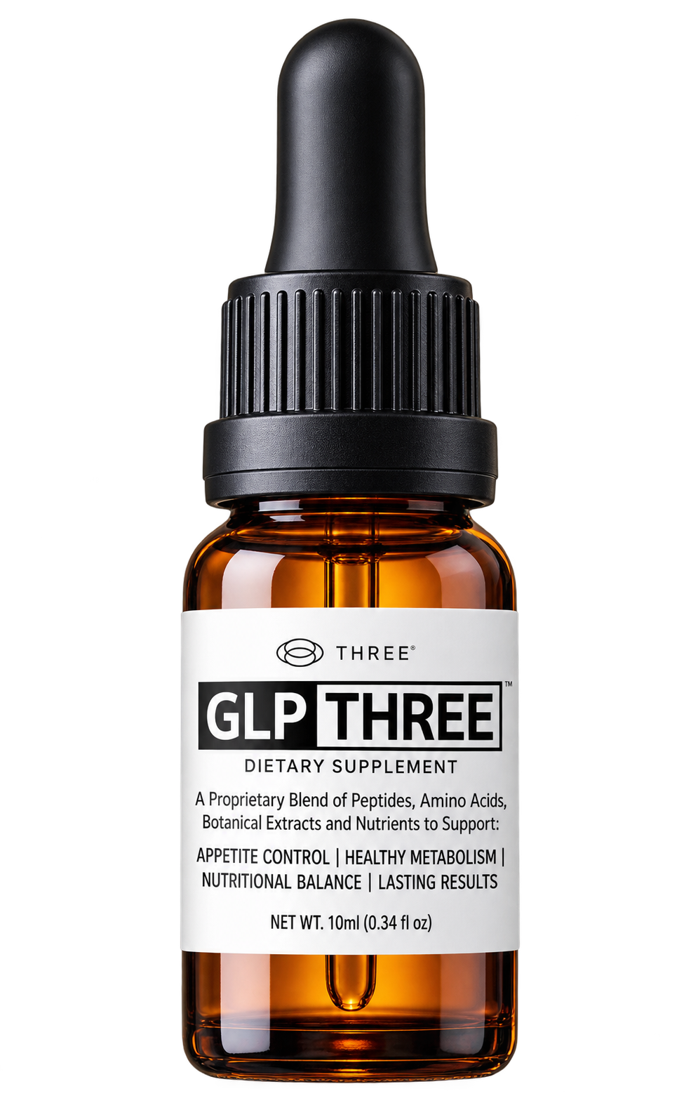 GLP THREE dietary supplement bottle