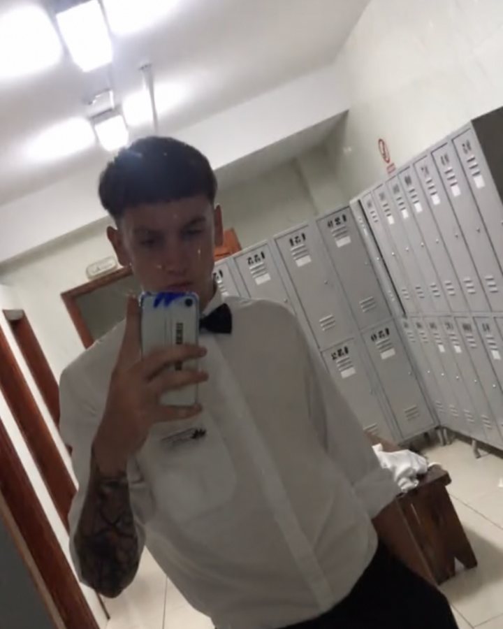 Mati cuando trabajaba de camarero