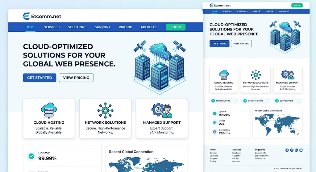 Cloud hosting infrastructure with multiple servers