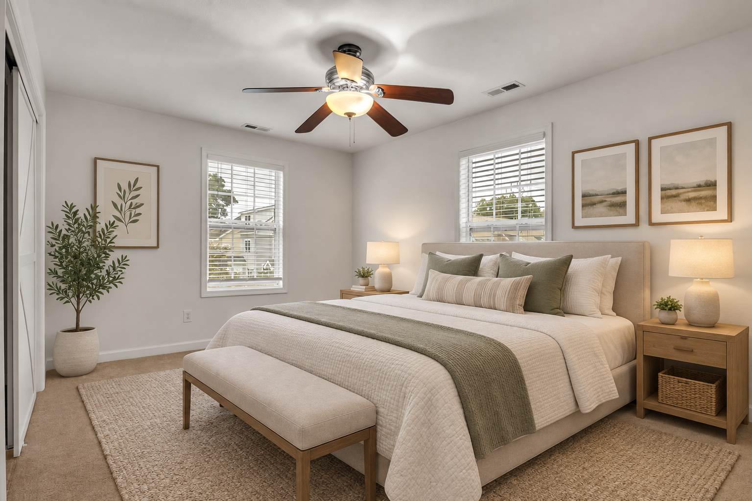 Digitally staged · Bedroom at 402 26th Street