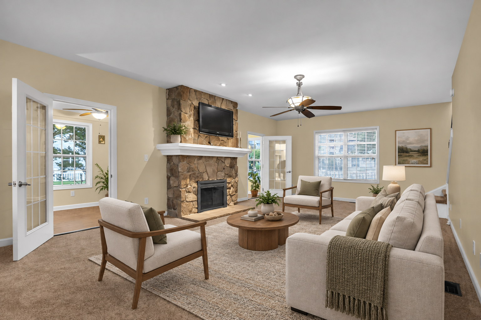 Digitally staged · Living room at 402 26th Street