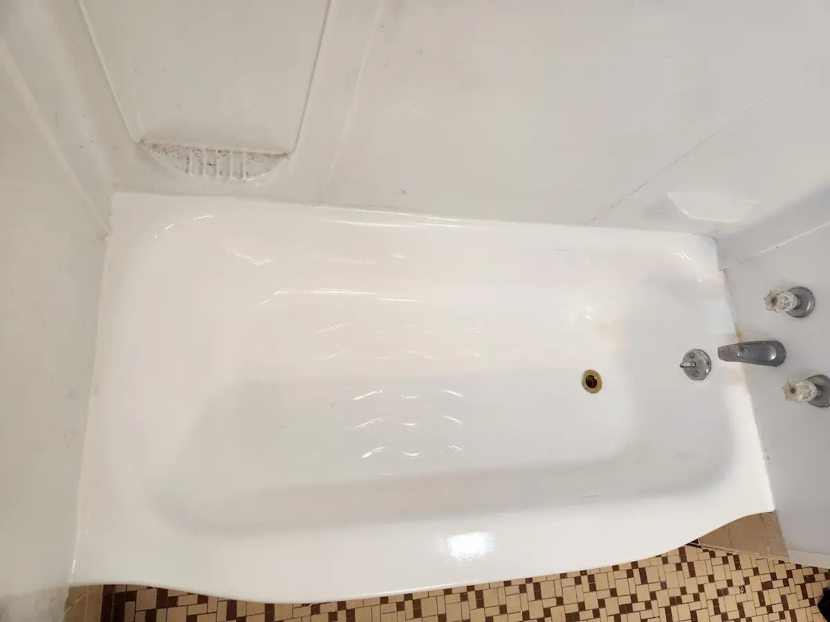 Fixture refinished with a clean modern white finish