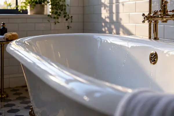 Bathtub restored to a flawless gloss white finish in an Oregon, Ohio home