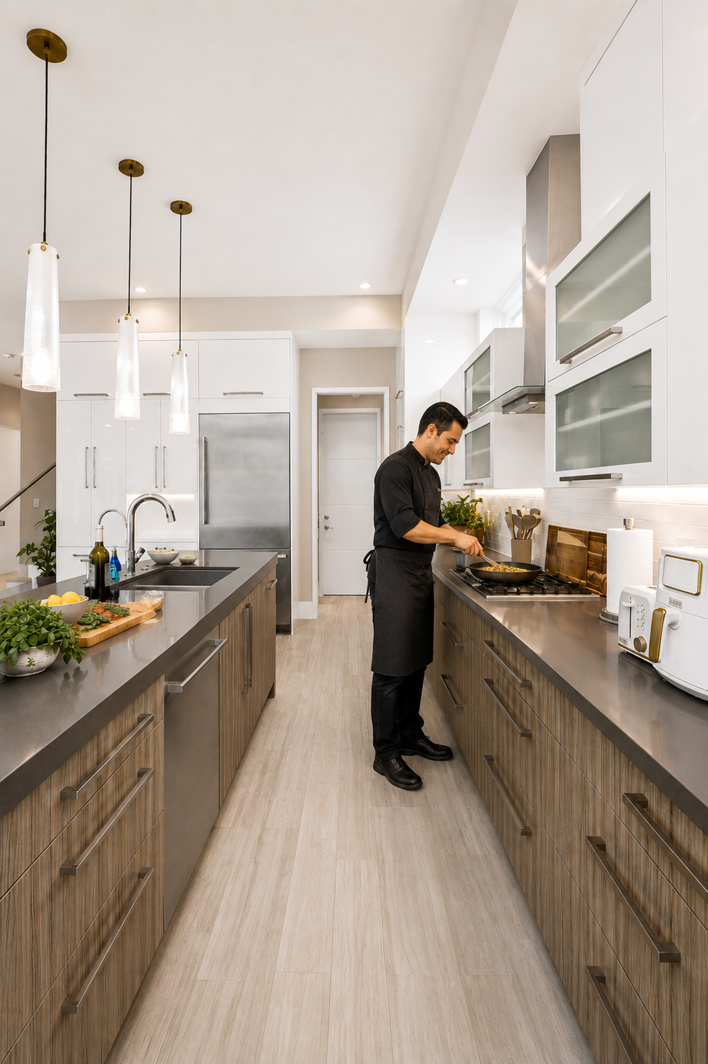 Private chef preparing an elegant dinner
