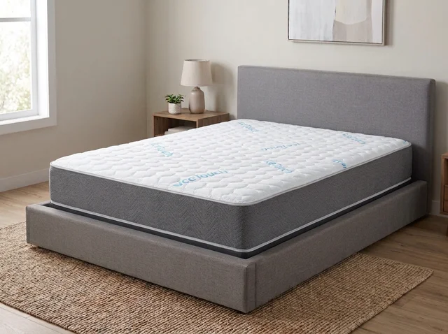 Queen mattress and box foundation set.