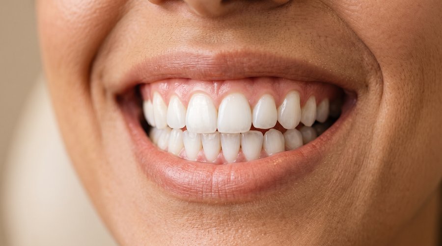 Sonrisa con dientes blancos y naturales tras estética dental