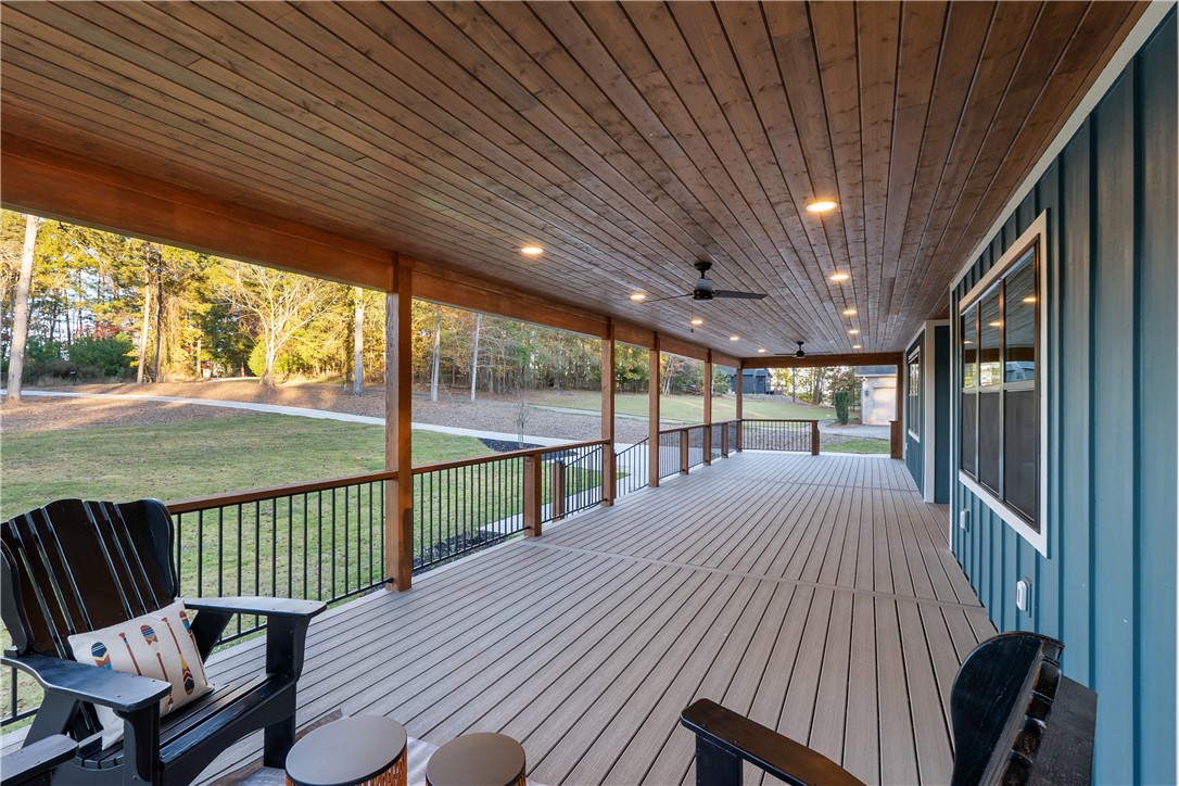 Backyard and landscape with lake views