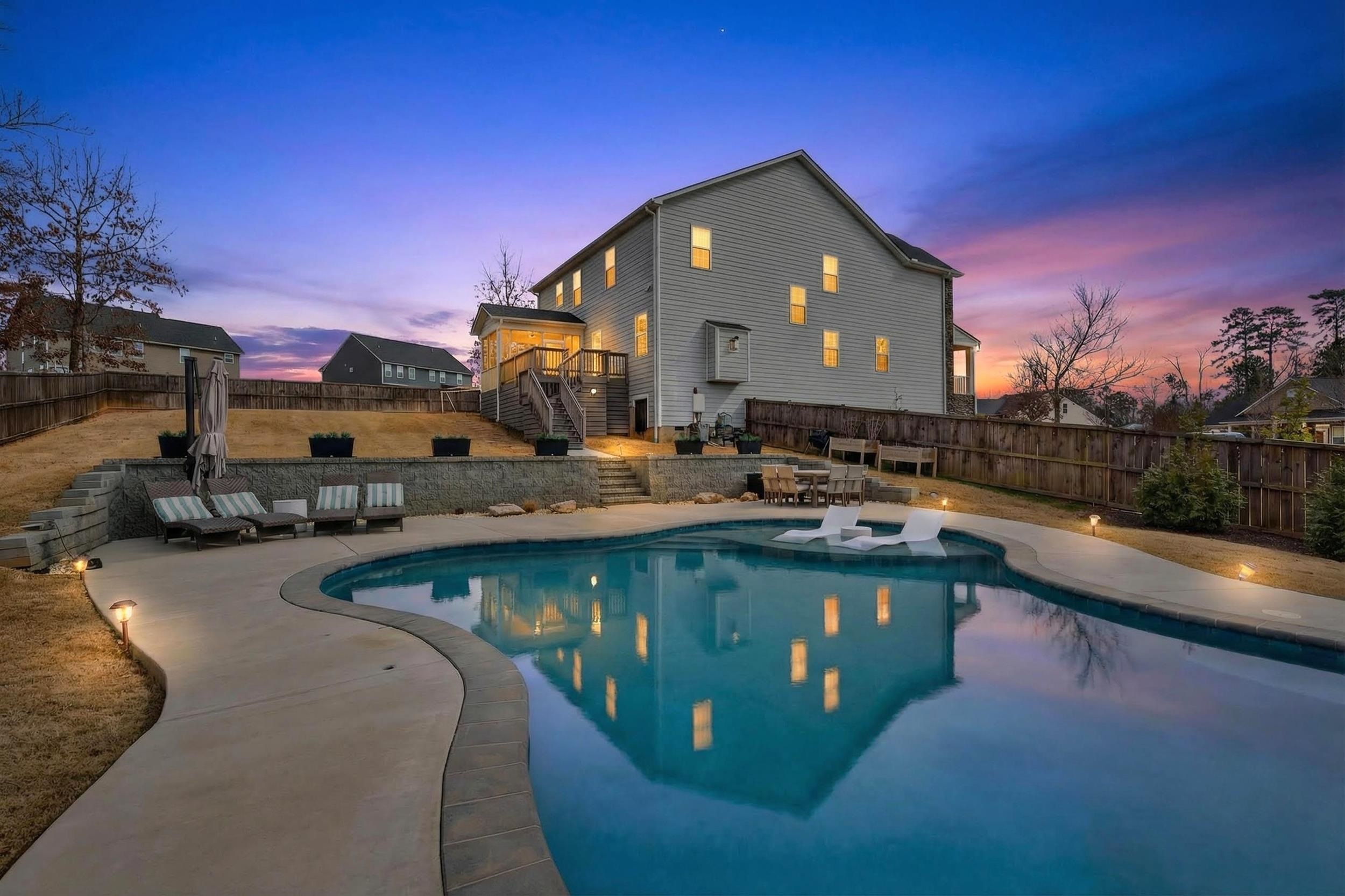 Pool and patio area Spartanburg County home