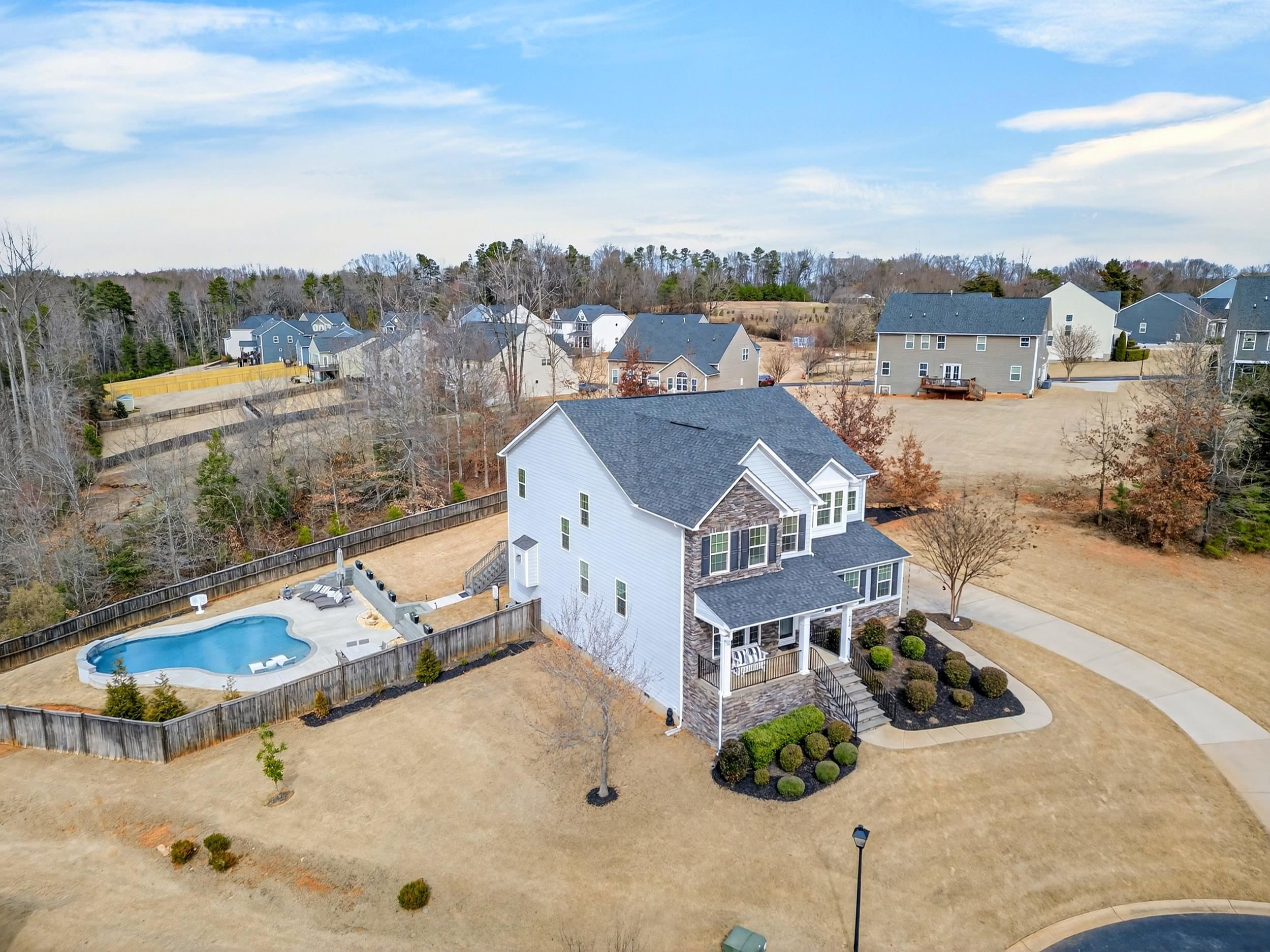 Exterior view luxury home for sale Duncan SC