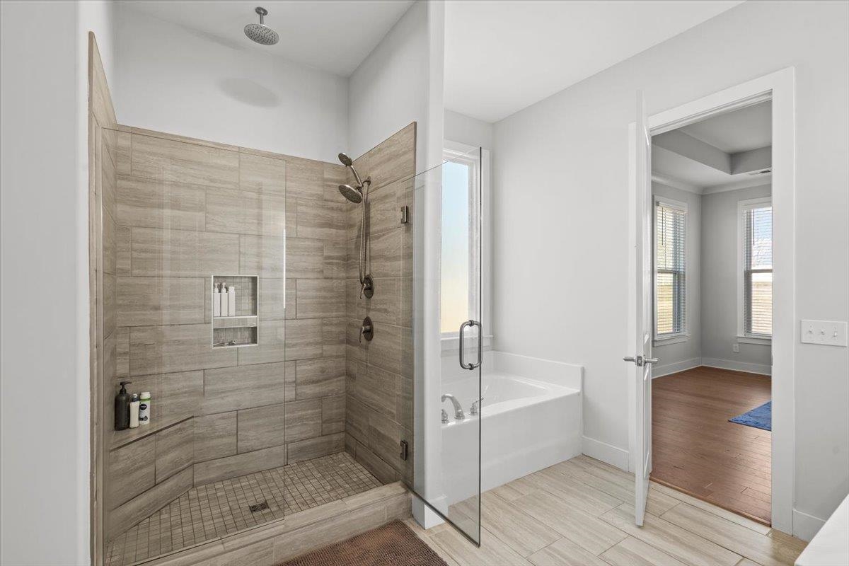 Spa-inspired primary bath at 745 Amherst Glen Drive