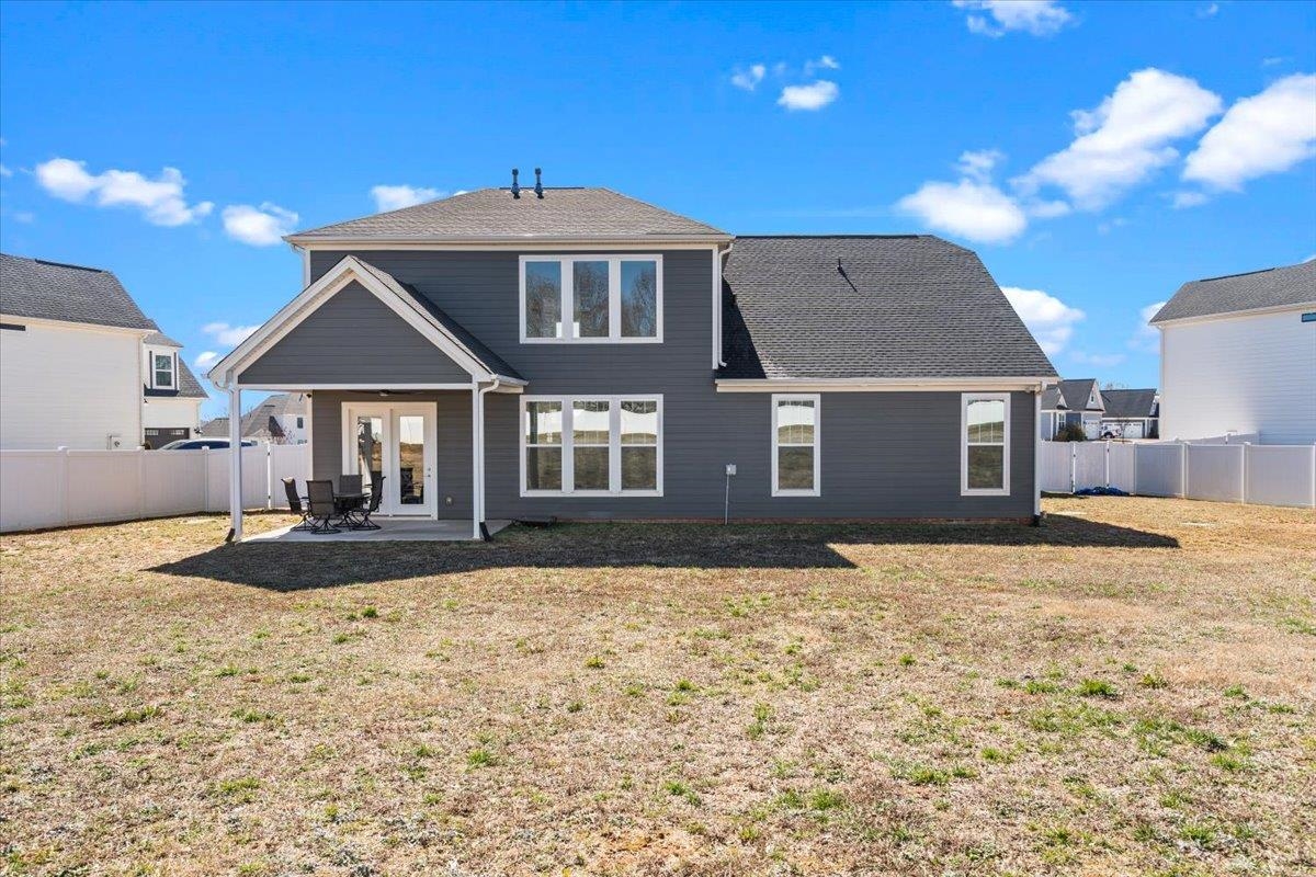 Rear exterior of luxury home in Greer SC 29651