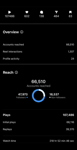 Instagram Reel insights