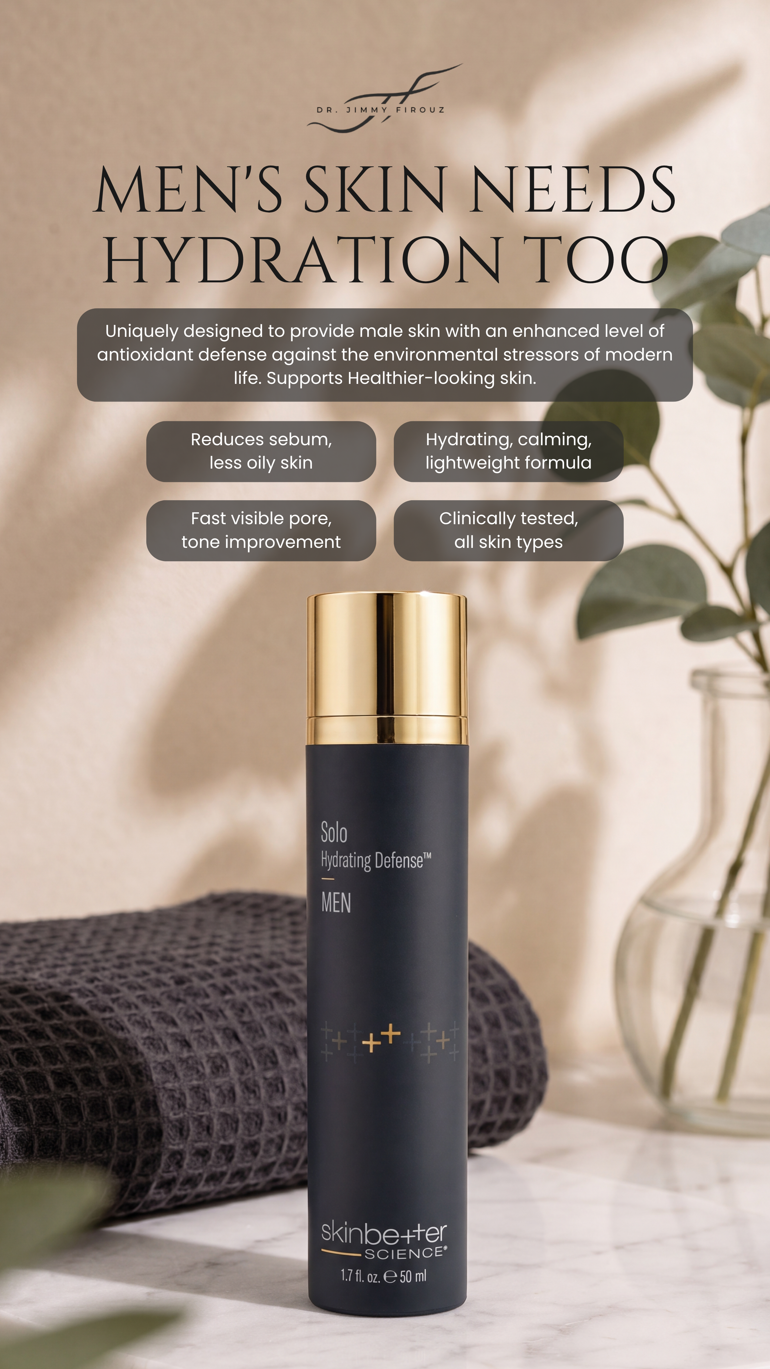 Men's Skin Needs Hydration Too Infographic — Dr. Jimmy Firouz