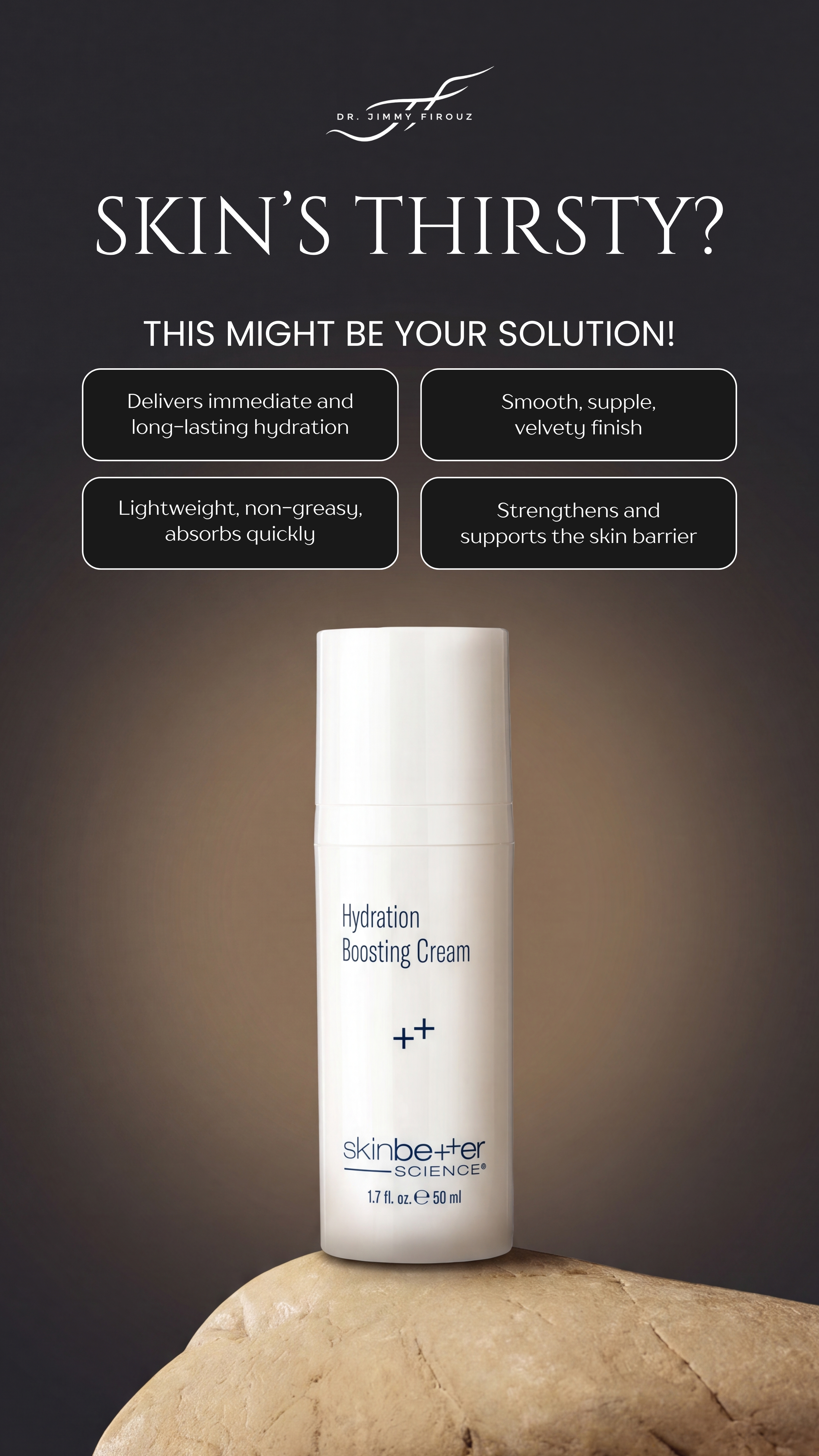 Hydration Boosting Cream Infographic — Dr. Jimmy Firouz