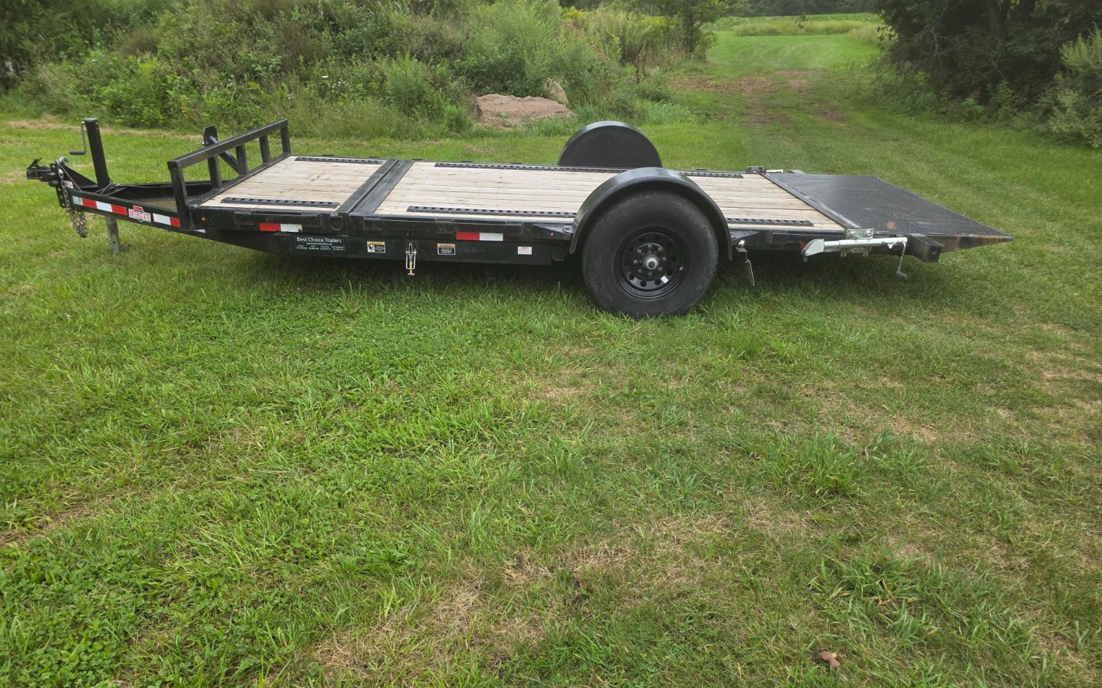 16 foot tilt trailer rental for tractors and side-by-sides in Webster, NY