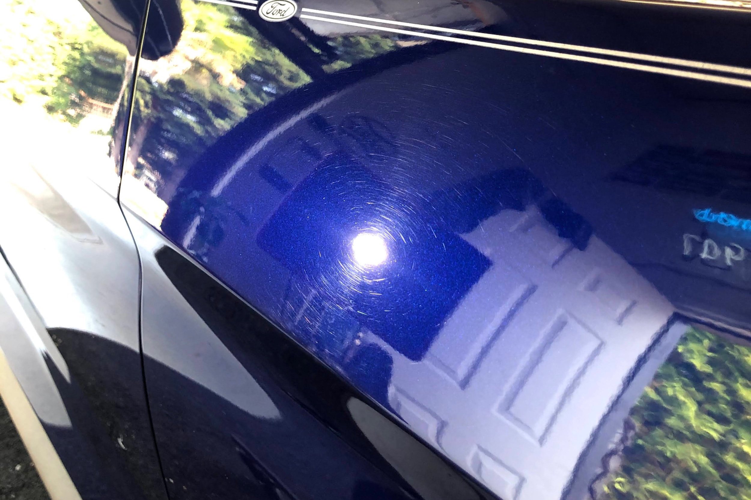 Car paint before paint correction.