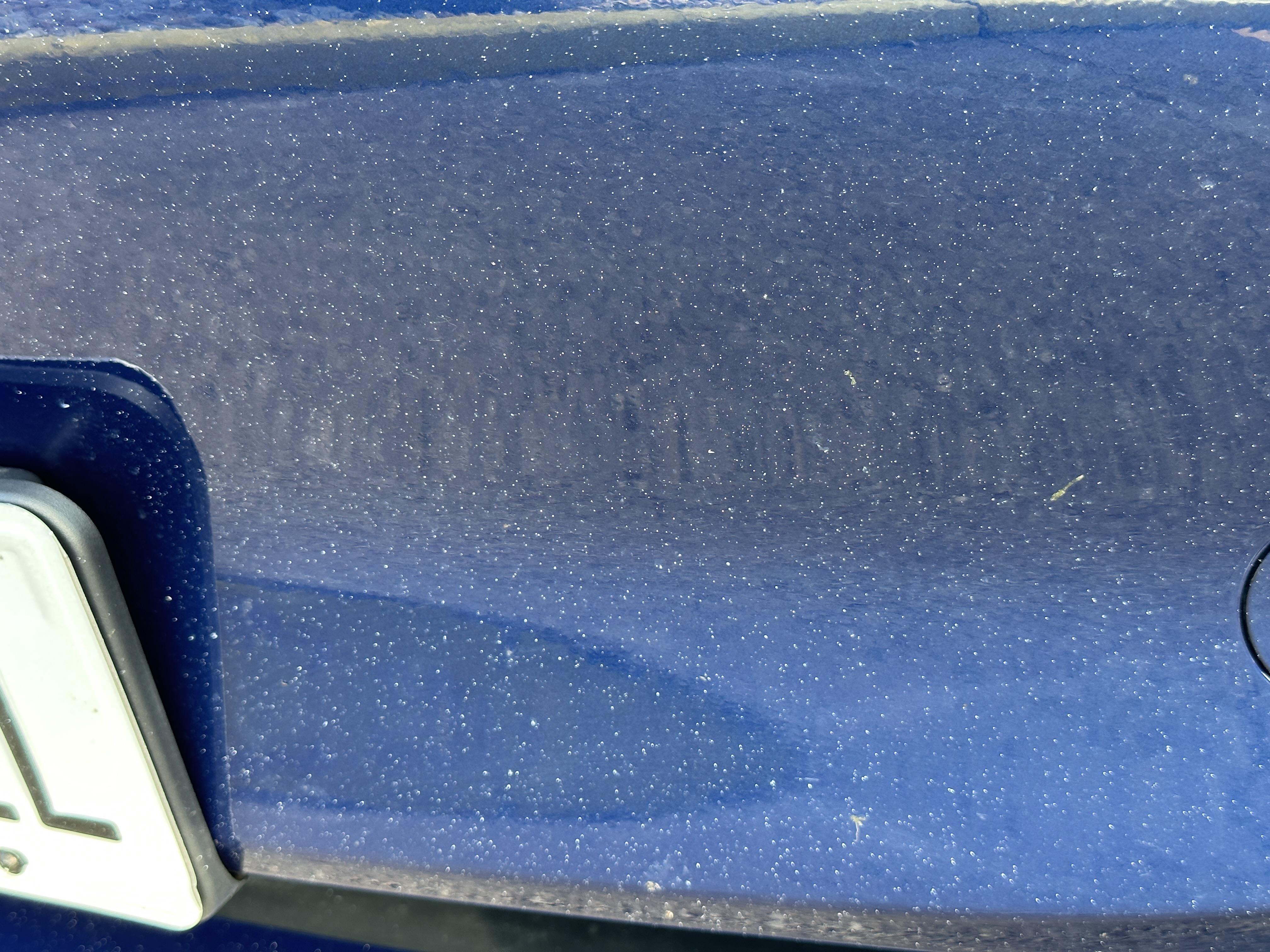 Surface contamination on car paint.
