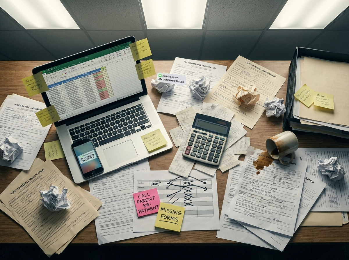 Before: Registration chaos with spreadsheets and manual work