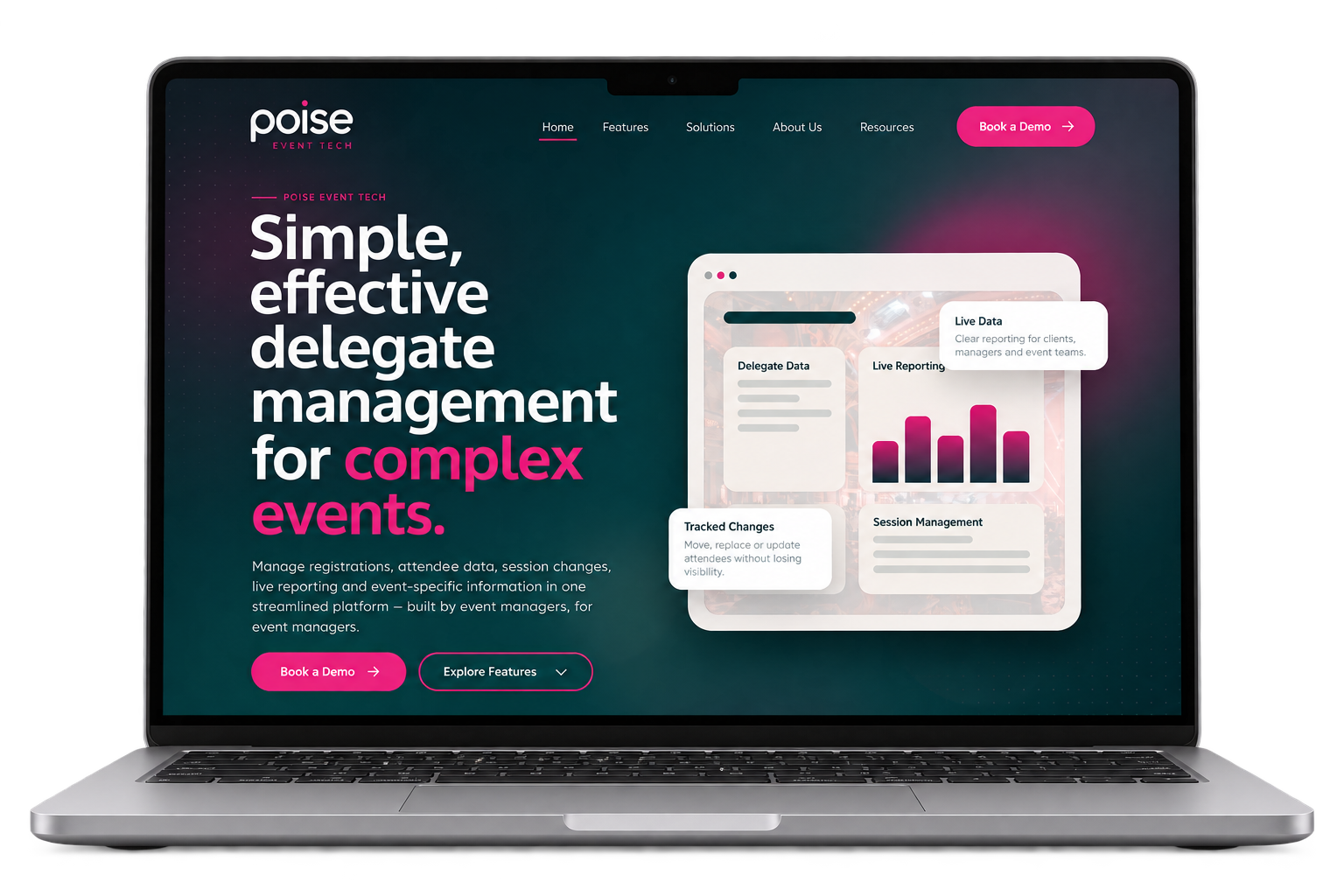 Poise Event Tech bespoke WordPress website