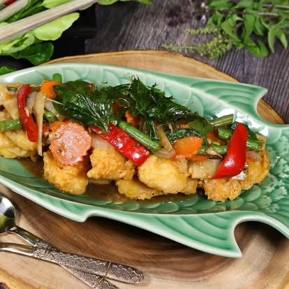 Kraprow Fish at Royal Jasmine Thai Restaurant