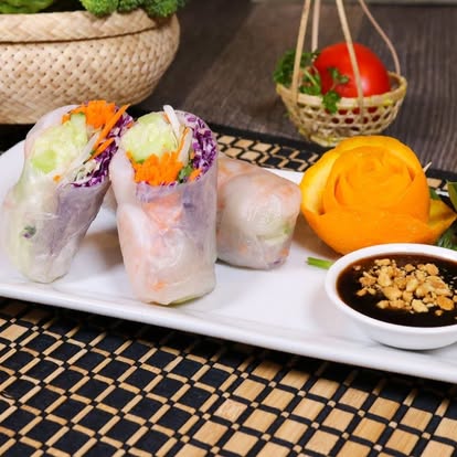 Fresh Shrimp Rolls  (2, not fried) at Royal Jasmine Thai Restaurant