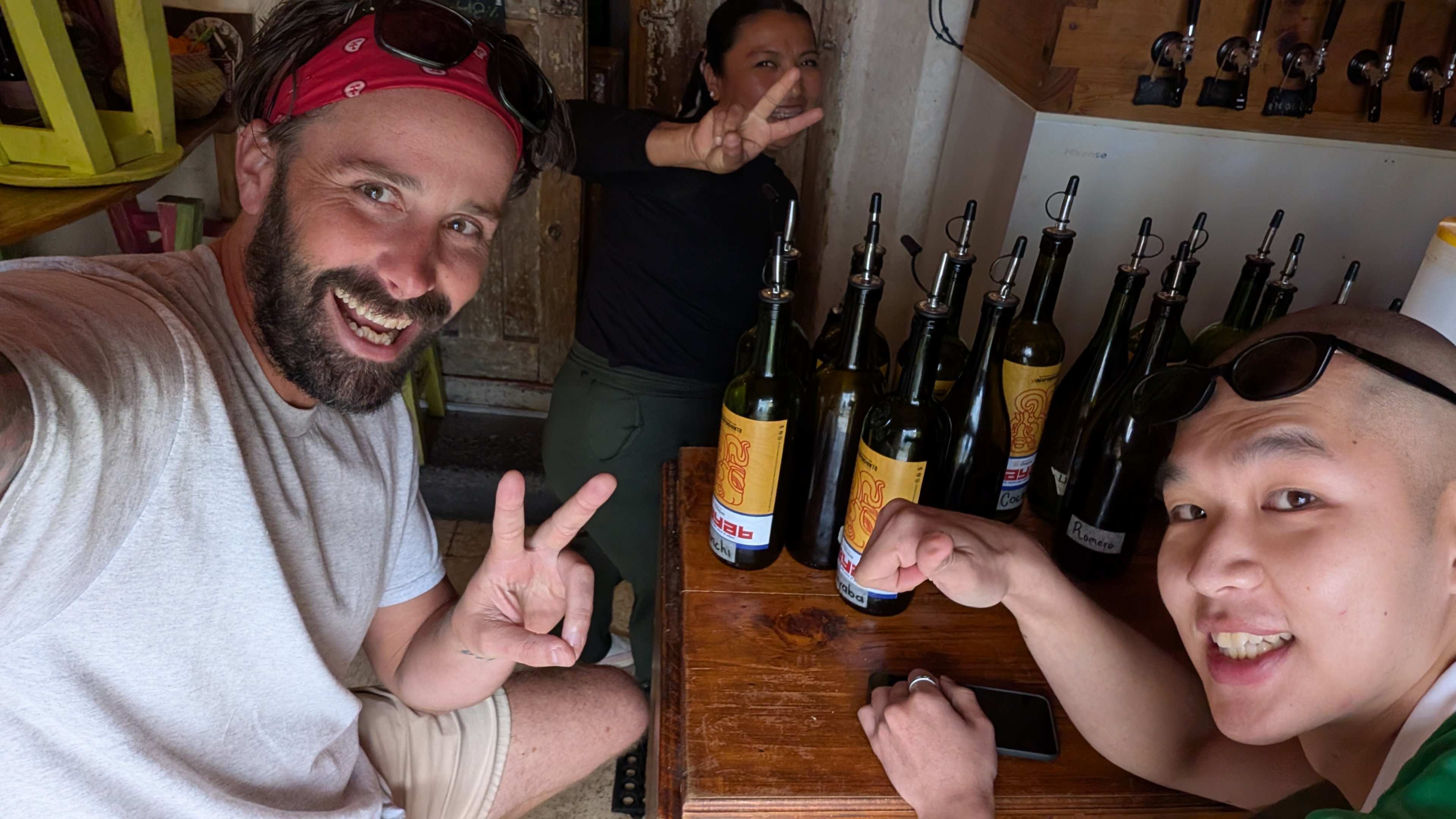 My friend and I hanging out at the best bar in San Cristobal de las casas with Yessi, a local Tzotzil speaker