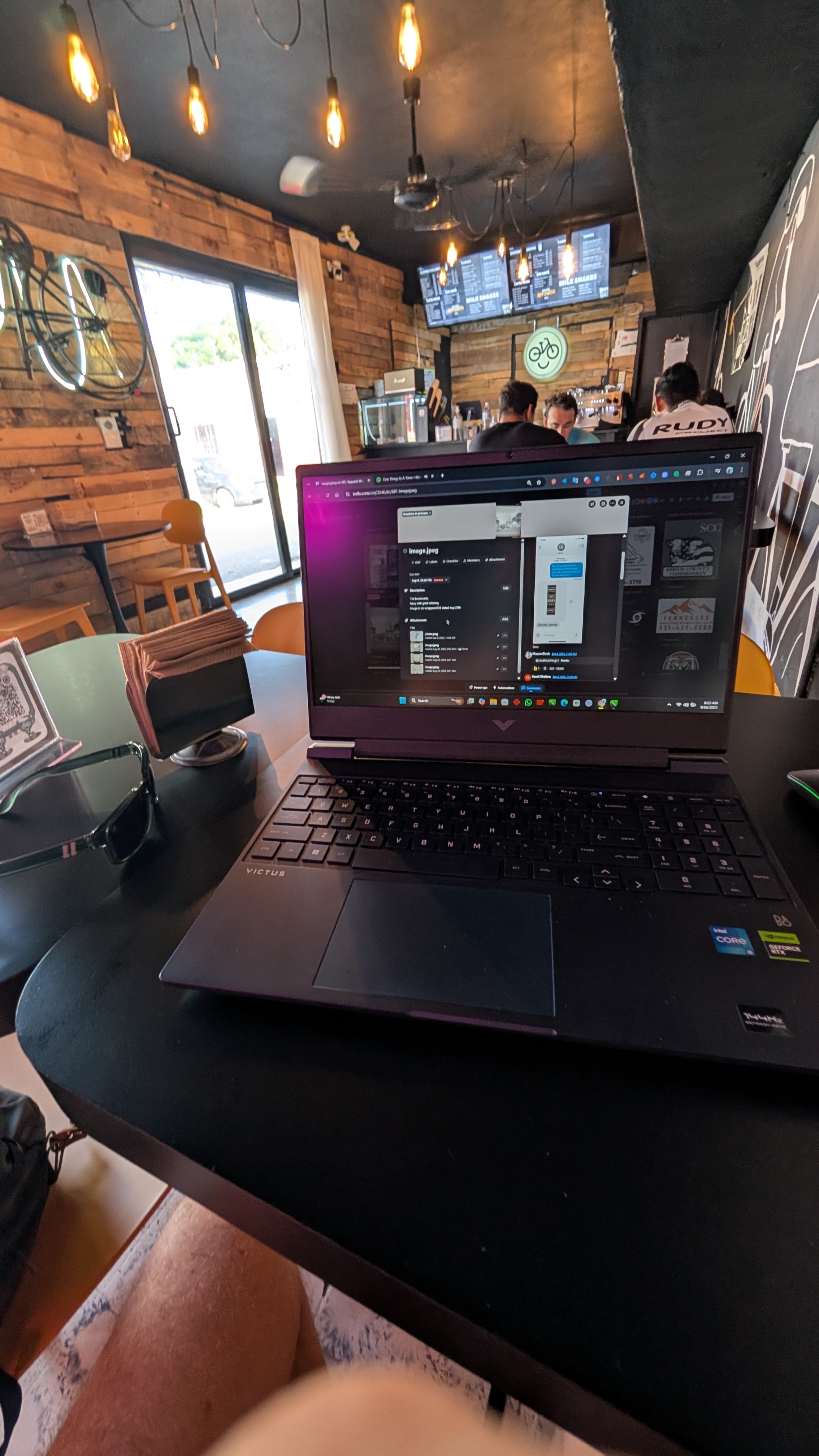 laptop on a table in Bike House Coffee in Valladolid Mexico laptop on a table in Bike House Coffee in Valladolid Mexico