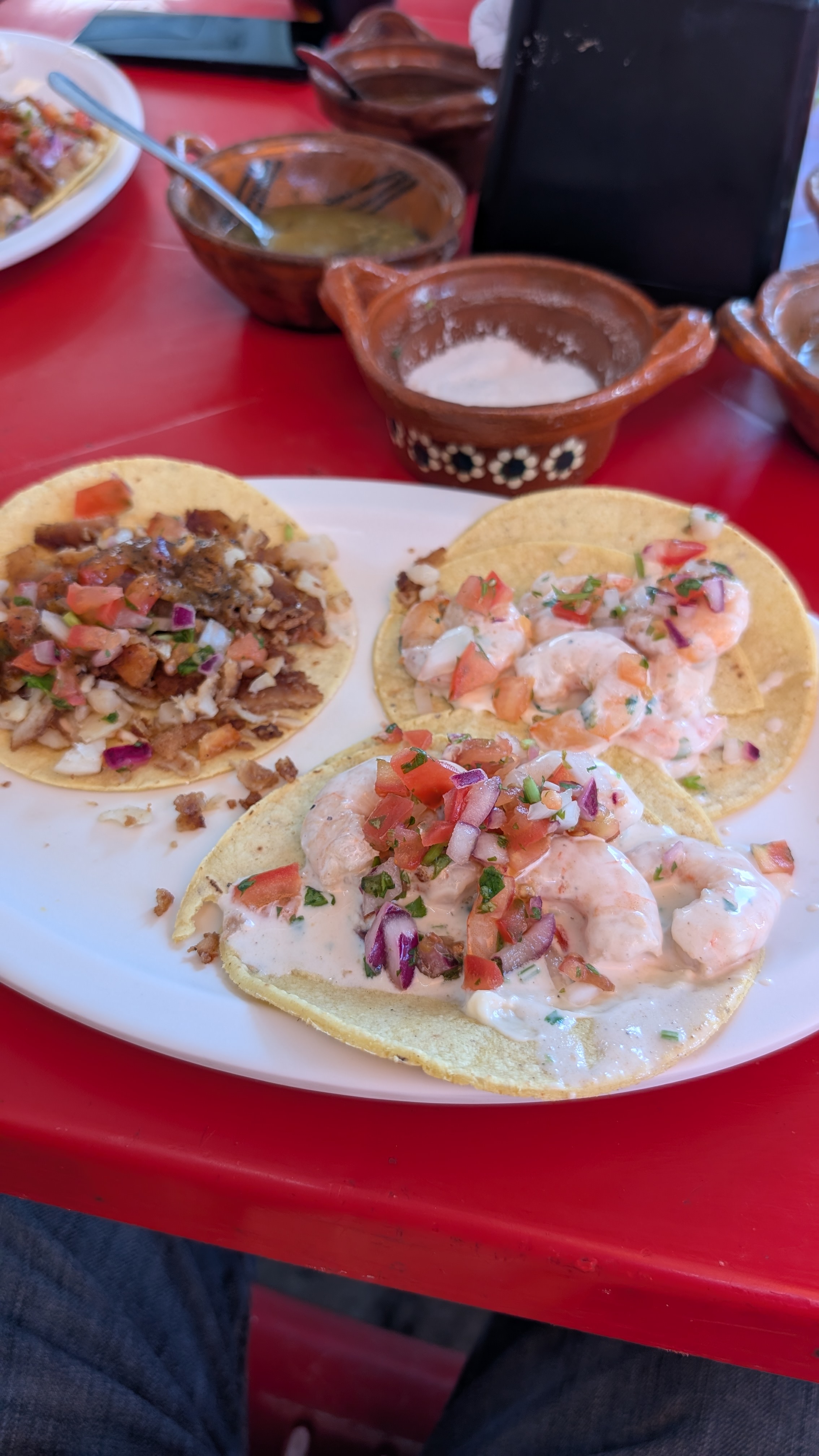 a plate of seafood tacos at el sireno in valladolid mexico a plate of seafood tacos at el sireno in valladolid mexico