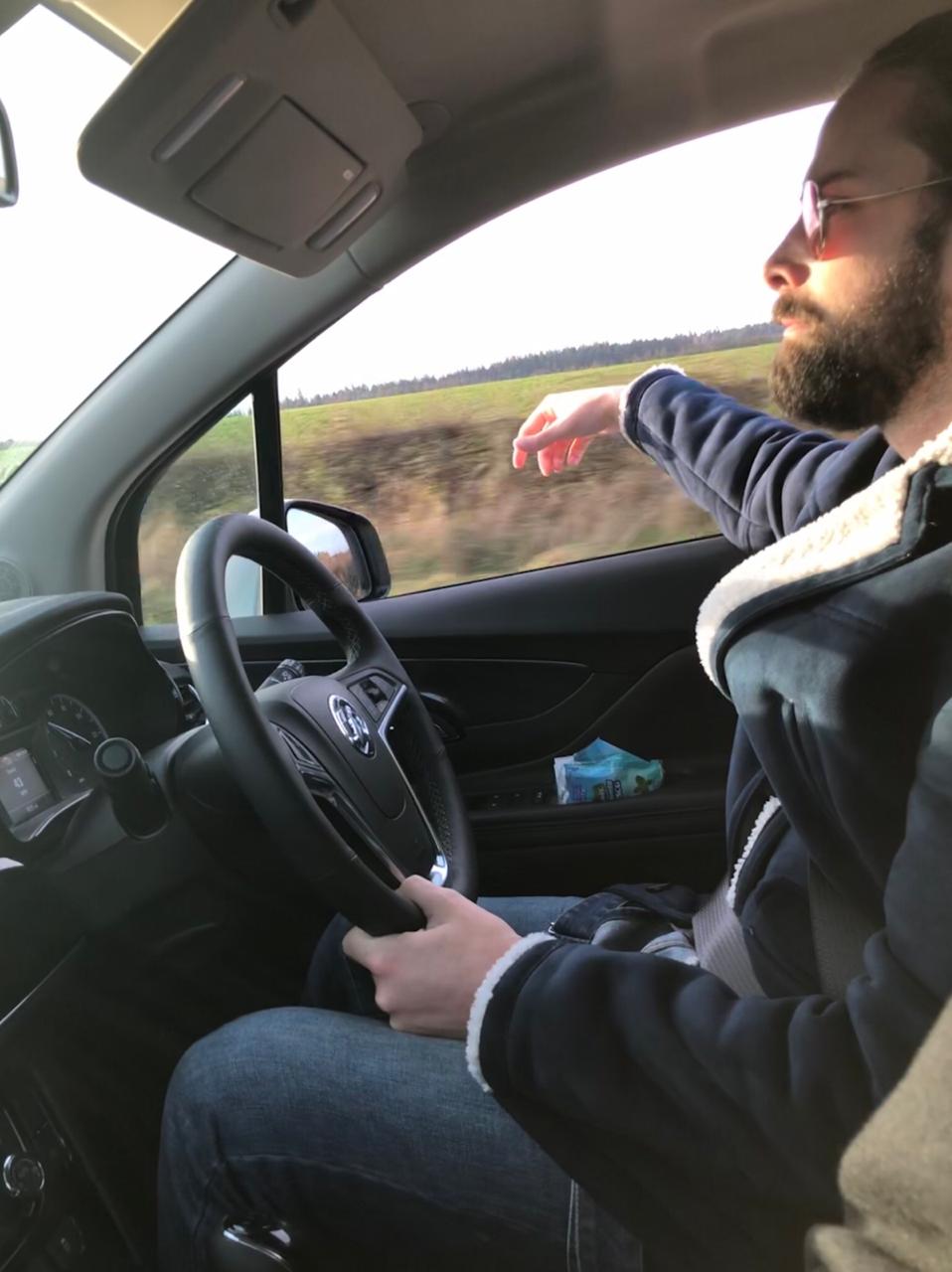 Me driving a car I rented to visit Edinburgh Scotland in the United Kingdom Me driving a car I rented to visit Edinburgh Scotland in the United Kingdom