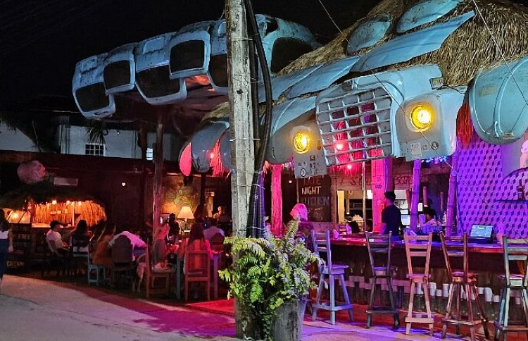 front of I scream bar in bacalar Mexico