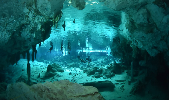 under of dos ojos cenote in tulum mexico