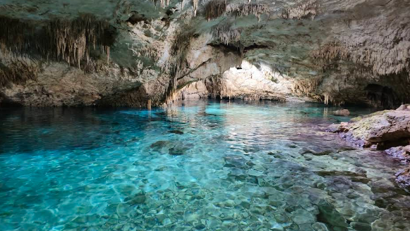 inside cenote taak bi ha in tulum mexico