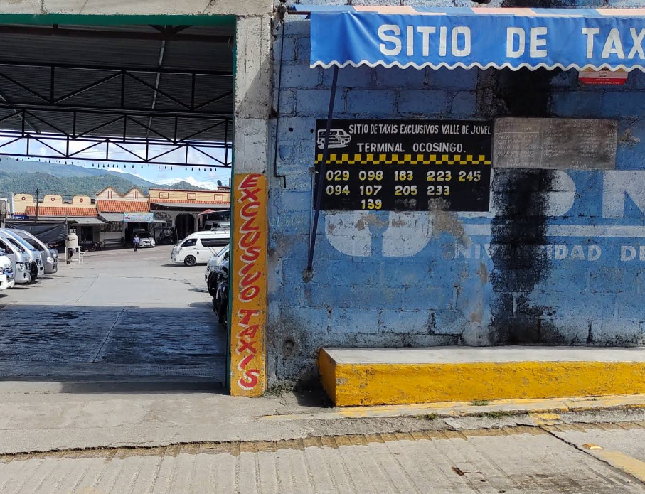 Collectivo transport station in Ocosingo, Chiapas, Mexico.