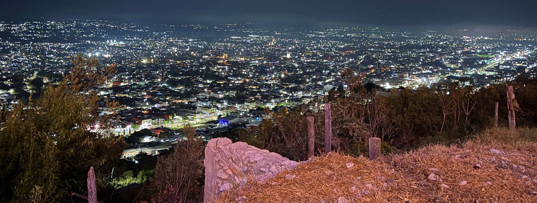 View of Comitán from the Mirador de Comitán observation deck with Pueblo Mágico letters