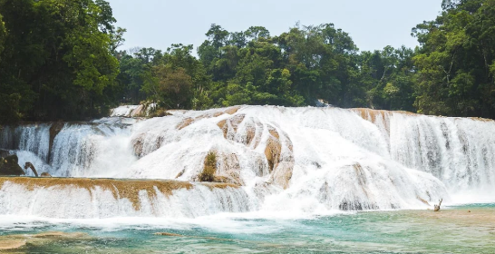 waterfall agua azul near palenque