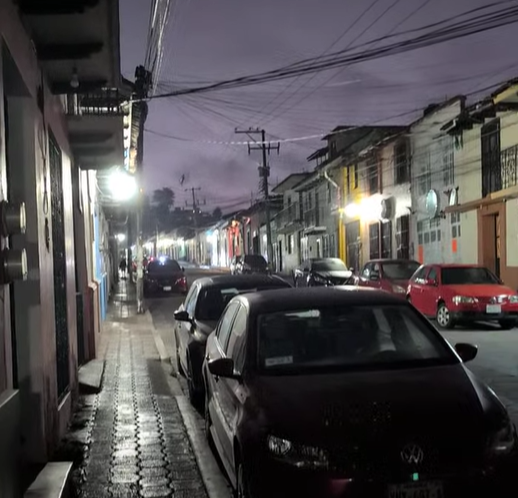 lonely street at night in san cristobal de las casas chiapas mexico lonely street at night in san cristobal de las casas chiapas mexico