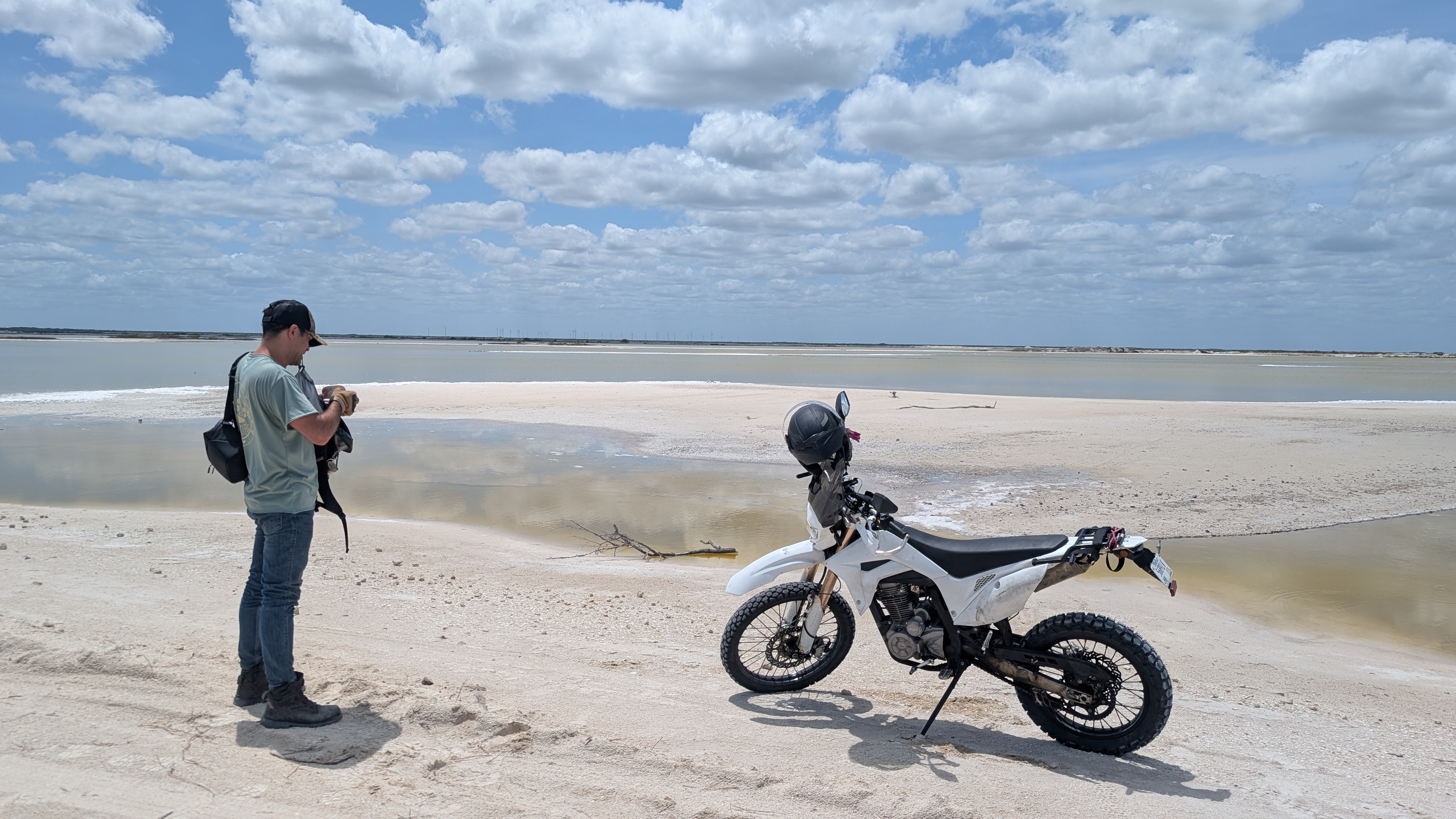 Motorcycle on the beach in the yucatan peninsula